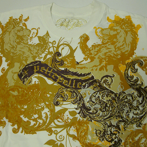 PELLE PELLE  TWIN LION GRADIENT DYE L/S Tシャツ(アイボリー）