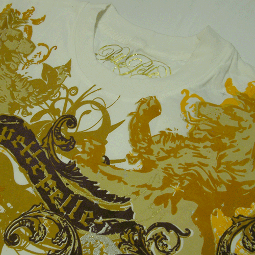 PELLE PELLE  TWIN LION GRADIENT DYE L/S Tシャツ(アイボリー）