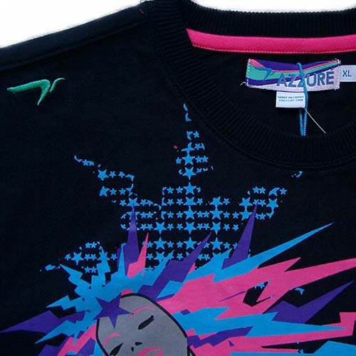 AZZURE Tシャツ(ブラック-LIVEラインストーン）