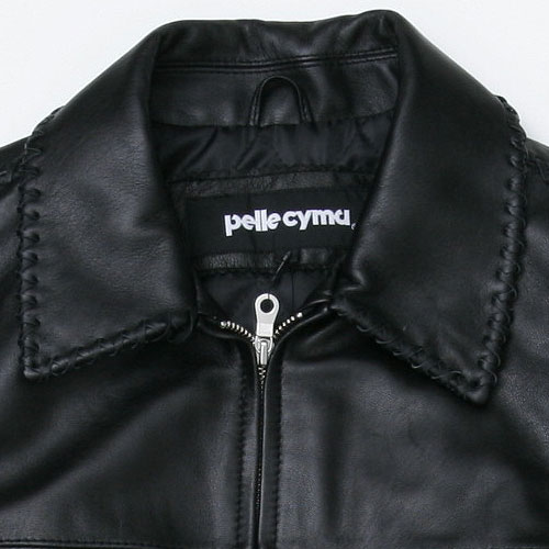 PELLE CYMA レザージャケット(ブラックイタリアンラムレザー）