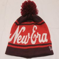 NEWERA ポンポンニット帽 （バーガンディーXスカーレットXホワイト）