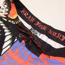 他のアングル写真2: ED HARDY（エド・ハーディー）メンズスイムショーツ（オレンジボーダー）【水着・海パン・スイムウェア】