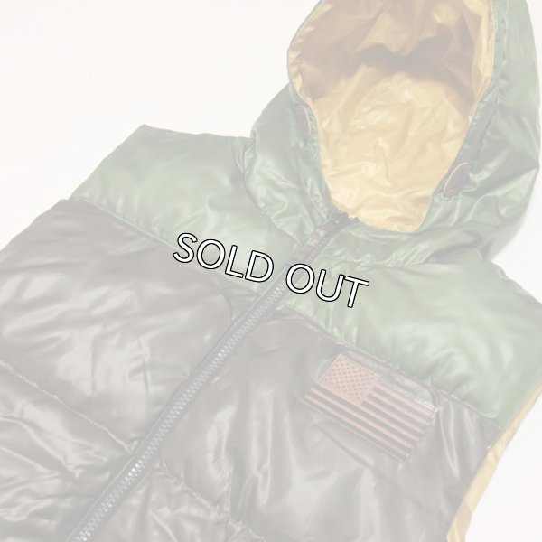 画像2: ROCAWEAR（ロカウェア）RUGGEDリバーシブル中綿フーディーベスト（ブラウンXマスタード）R0013X01