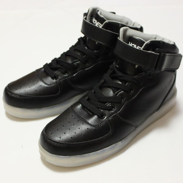 画像1: 【LEDライトアップシューズ】HOVERKICKS(ホヴァーキックス）スニーカー（Black)