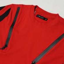 他のアングル写真1: FOCUS（フォーカス） HAZARD ZIP S/S ロングTシャツ（RED）