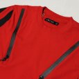 画像2: FOCUS（フォーカス） HAZARD ZIP S/S ロングTシャツ（RED） (2)