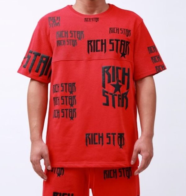 画像1: RICH STAR（リッチスター)LOGO REPEAT Tシャツ (R1230273)RED