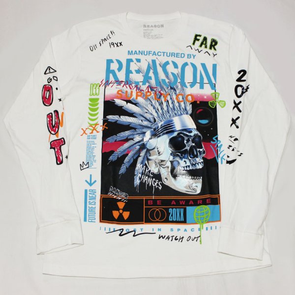 画像1: REASON(リーズン）CHEAF  L/S Tシャツ(WHITE）