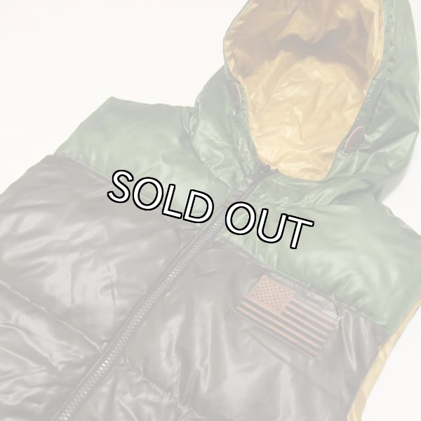 画像2: ROCAWEAR（ロカウェア）RUGGEDリバーシブル中綿フーディーベスト（ブラウンXマスタード）R0013X01 (2)