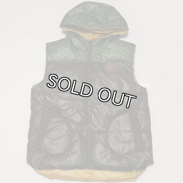 画像1: ROCAWEAR（ロカウェア）RUGGEDリバーシブル中綿フーディーベスト（ブラウンXマスタード）R0013X01 (1)