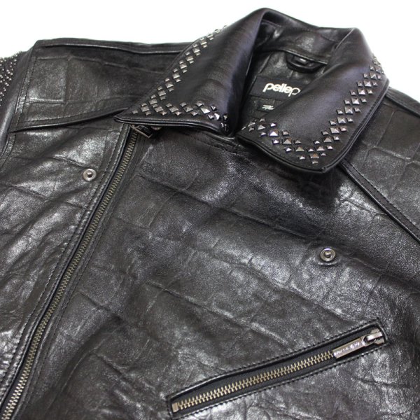画像8: 【セール20%OFF 送料無料】PELLE PELLE(ペレペレ）レザーライダーズジャケット(BLACK）21523 (8)