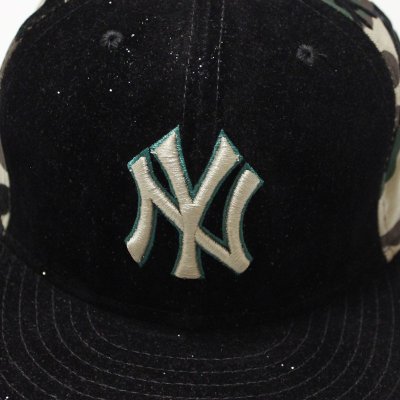 画像1: NEWERA （ニューエラ）59FIFTY MLB　NEW YORK YANKEESニューヨークヤンキース （ブラックラメ X カモフラージュ)