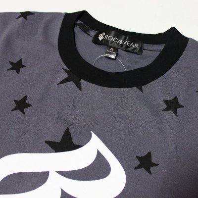 画像1: ROCAWEAR（ロカウェア）STAR & LOGO Tシャツ(チャコール)