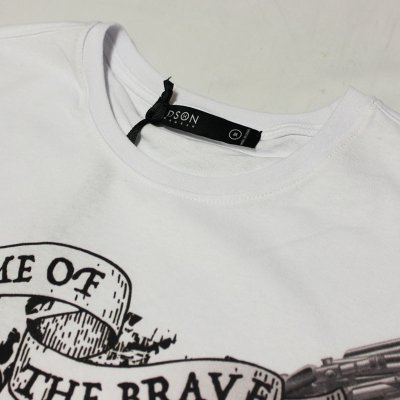 画像1: HUDSON OUTERWEAR（ハドソン) HOME OF BRAVE SS  Tシャツ(WHITE)