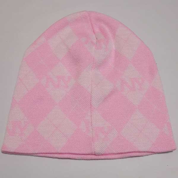 画像2: NYロゴアーガイルニットビーニー（ニット帽）（ピンク） (2)
