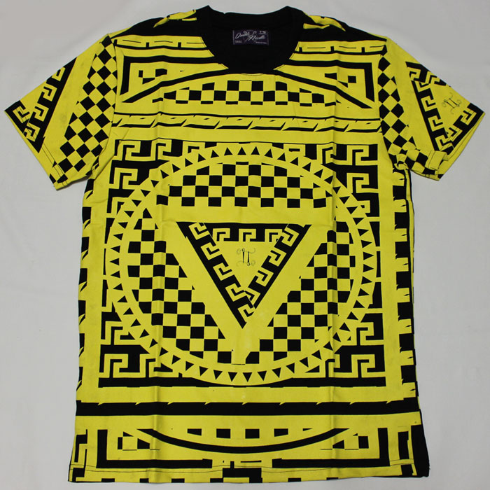 セール Double Needle ダブルニードル オールオーバープリントtシャツ ブラック イエロー ヒップホップ B系 セール Double Needle ダブルニードル オールオーバープリントtシャツ ブラック イエロー ヒップホップ B系