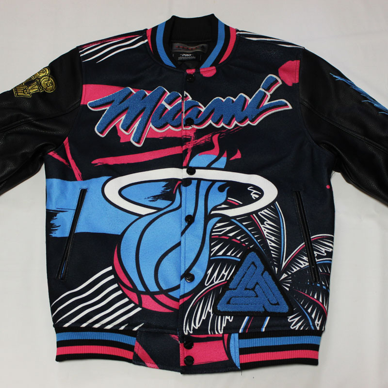 Pro Standard X Black Pyramid Miami Heat Logo Jacket プロスタンダードｘブラックピラミッド マイアミヒート スタジャン バーシティージャケット